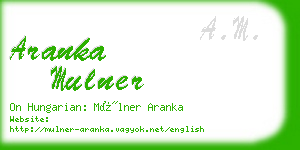 aranka mulner business card